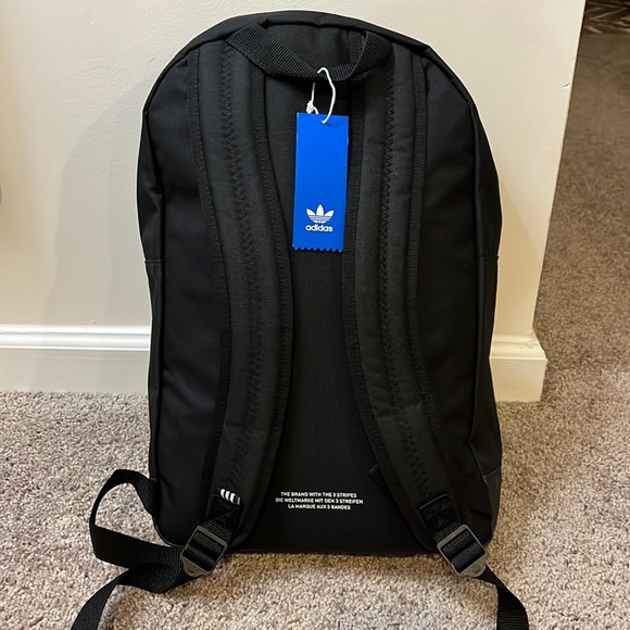 Adidas Classic BP backpack school new black book bag mens womens laptop sleeve - Picture 2 of 16